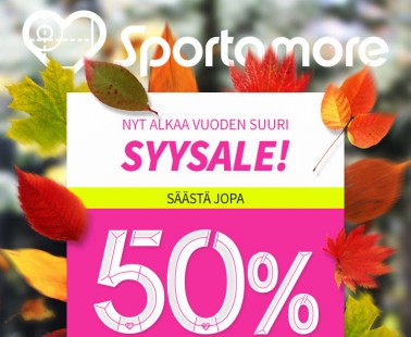 Sportamore SYYALE alkoi nyt! Säästä jopa -50%!