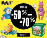 Leluale – Nyt käynnissä Hobbyhallin HOBBALOT ! Lelut jopa -70%